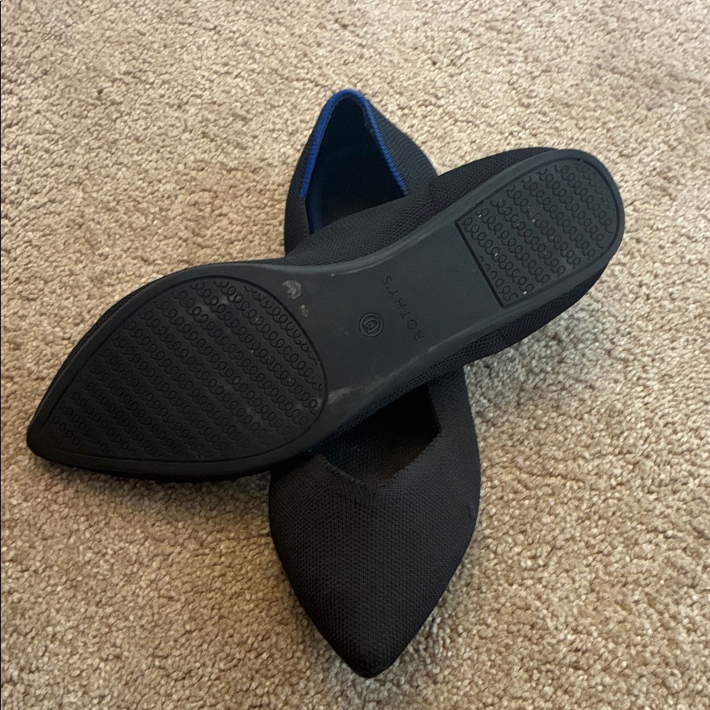 Rothy's Black Flats with Blue Accents - Picture 7 of 7